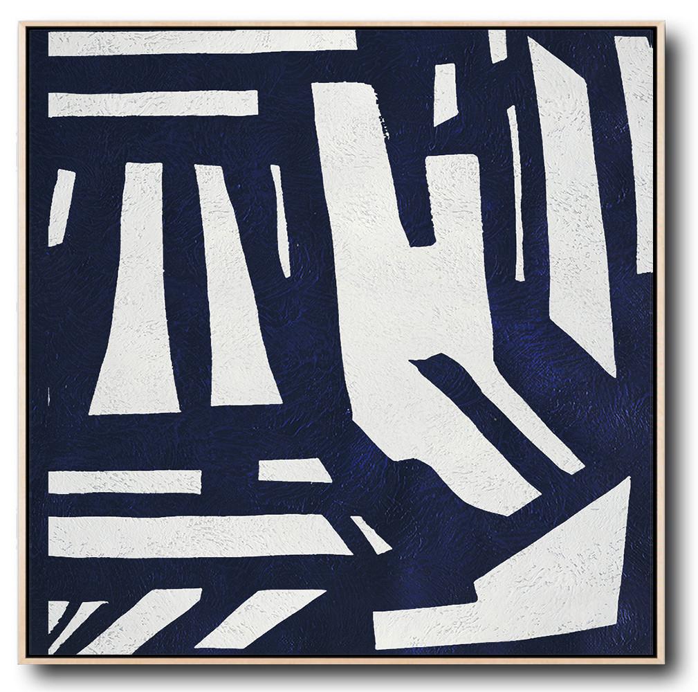 Navy Blue Minimalist Painting #NV297A - Click Image to Close